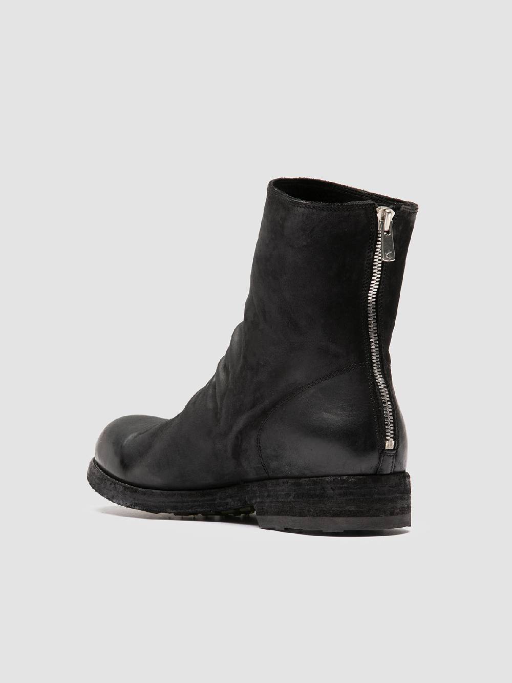 Officine Creative BULLA DD 103 Stivali con Zip in Pelle Nera Sconto di tempo limitato