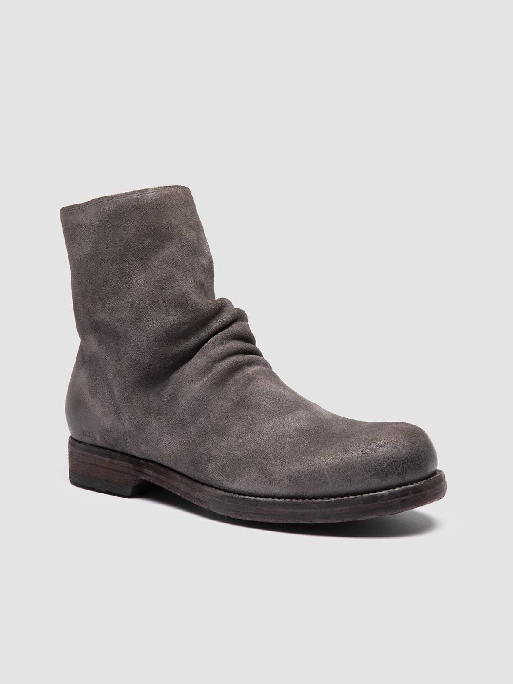 Officine Creative BULLA DD 103 Stivali con Zip in Pelle Scamosciata Grigia Negozio online di fabbrica