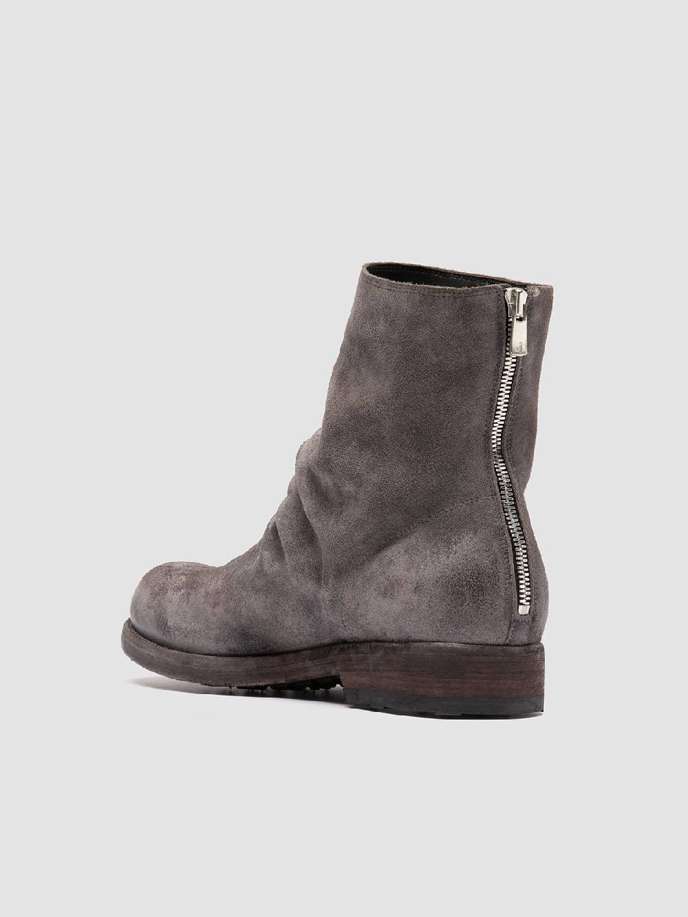 Officine Creative BULLA DD 103 Stivali con Zip in Pelle Scamosciata Grigia Negozio online di fabbrica
