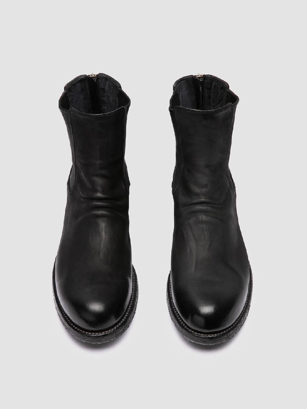 Officine Creative BULLA DD 104 Stivali con Zip in Pelle Nera Prezzo di fabbrica