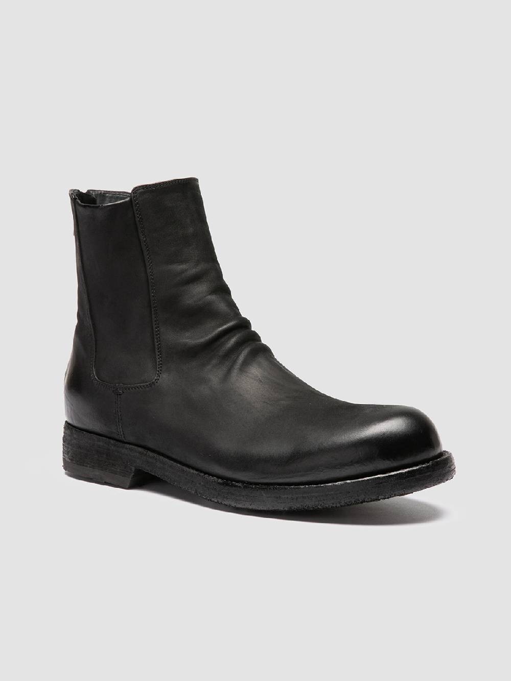 Officine Creative BULLA DD 104 Stivali con Zip in Pelle Nera Prezzo di fabbrica
