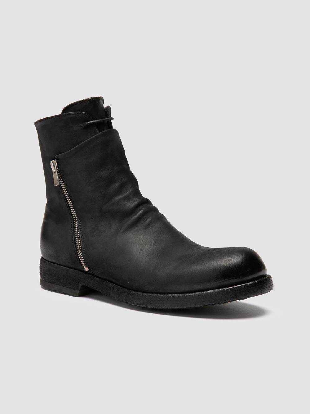 Officine Creative BULLA DD 106 Stivali con Zip in Pelle Nera Offerta speciale