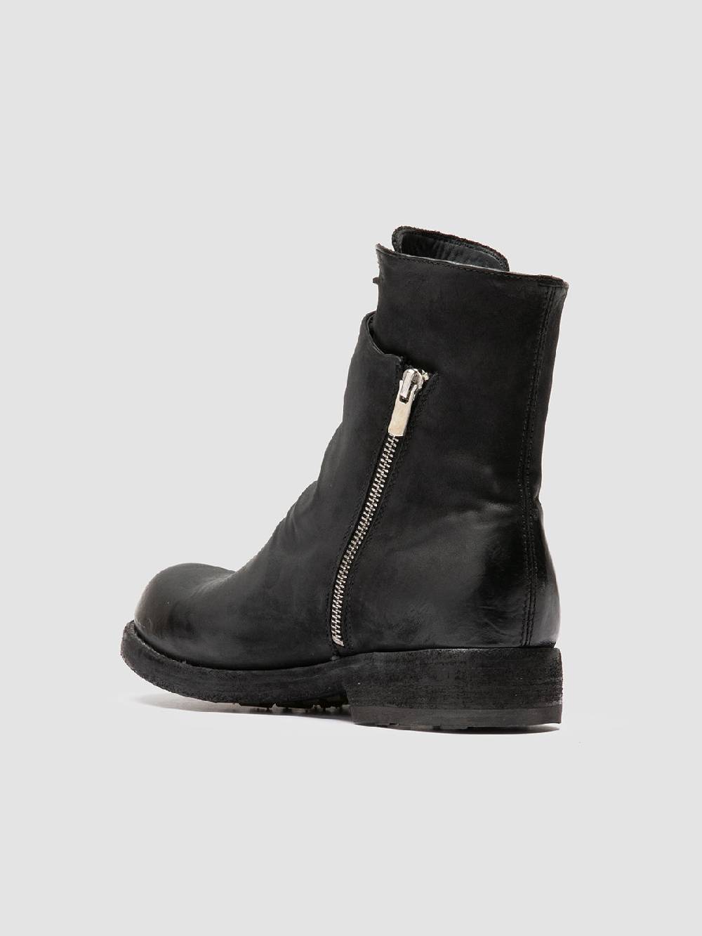 Officine Creative BULLA DD 106 Stivali con Zip in Pelle Nera Offerta speciale