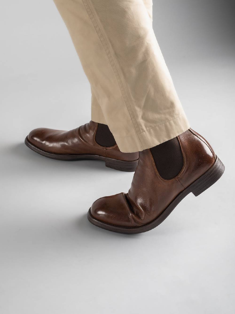 Officine Creative CHRONICLE 002 Stivaletti Chelsea in Pelle Marrone Grande vendita
