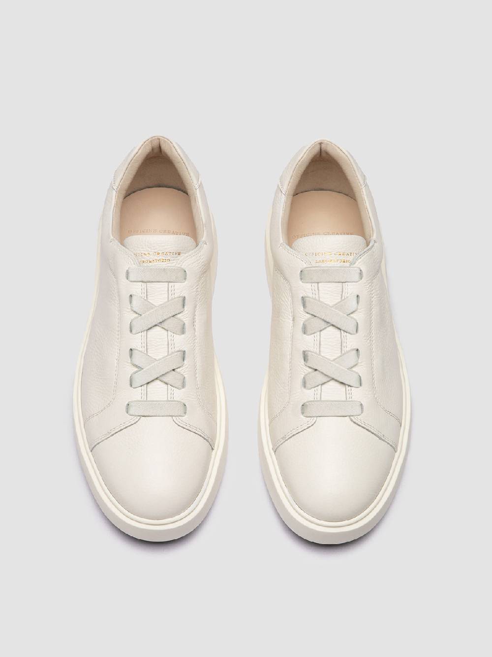 Officine Creative SLOUCH 001 Sneaker Basse in Pelle Bianca Offerta natalizia