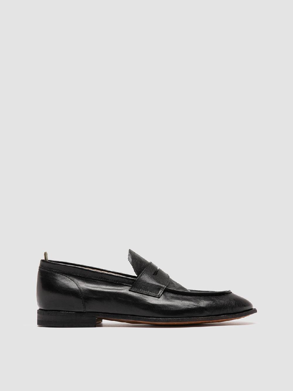 Officine Creative SOLITUDE 001 Mocassini Penny in Pelle Nera Offerta Pasqua