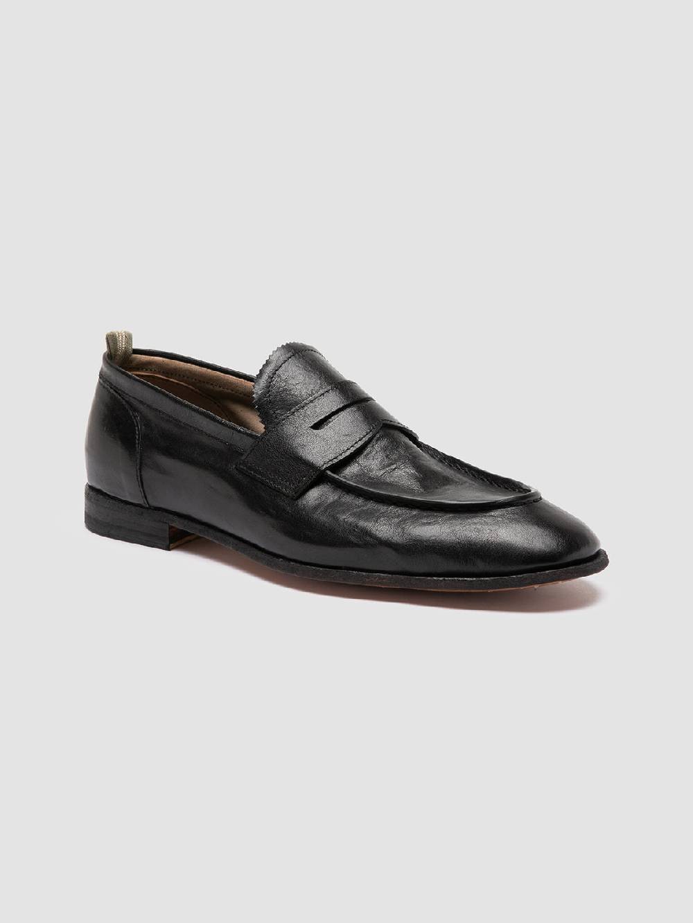 Officine Creative SOLITUDE 001 Mocassini Penny in Pelle Nera Offerta Pasqua