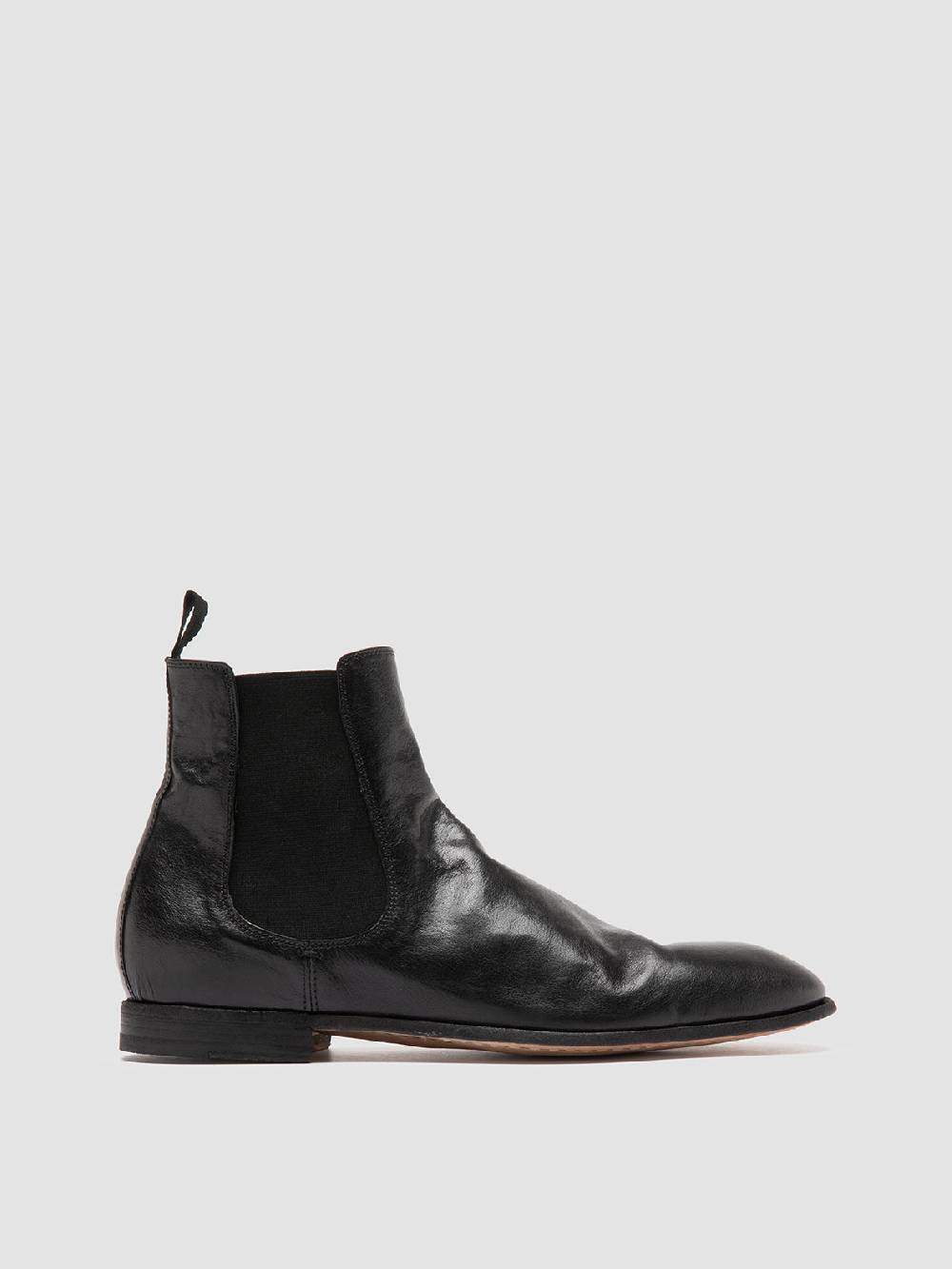 Officine Creative SOLITUDE 004 Stivaletti Chelsea in Pelle Nera Offerta San Valentino