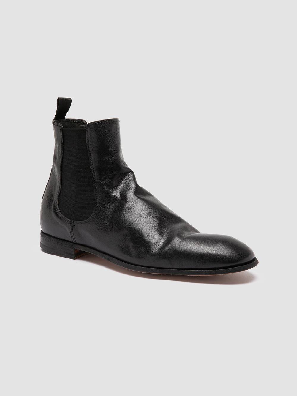 Officine Creative SOLITUDE 004 Stivaletti Chelsea in Pelle Nera Offerta San Valentino