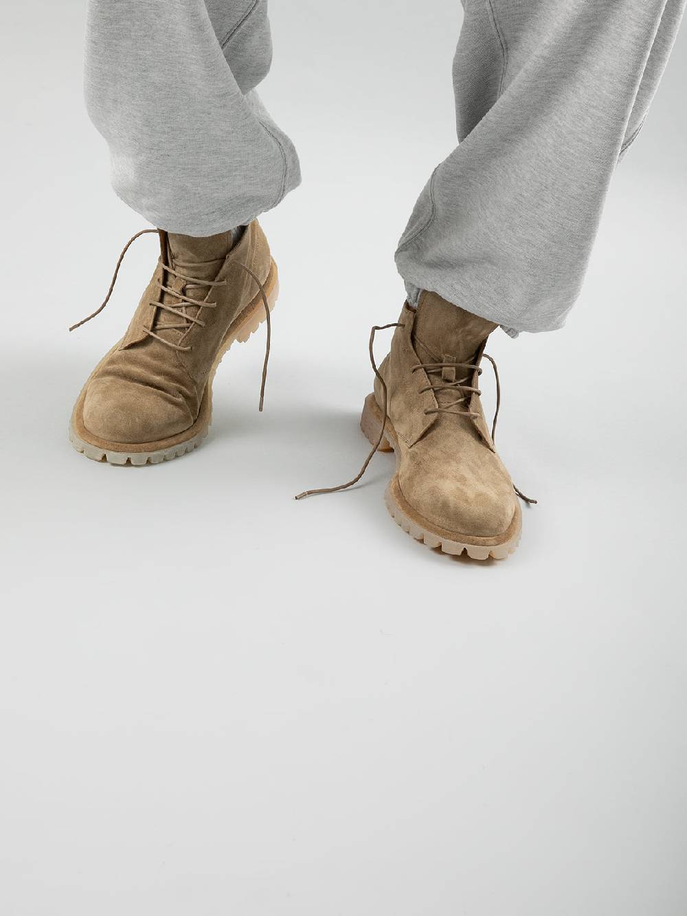 Officine Creative SPECTACULAR 002 Stivali in Pelle Scamosciata Marrone con allacciatura Vendita calda