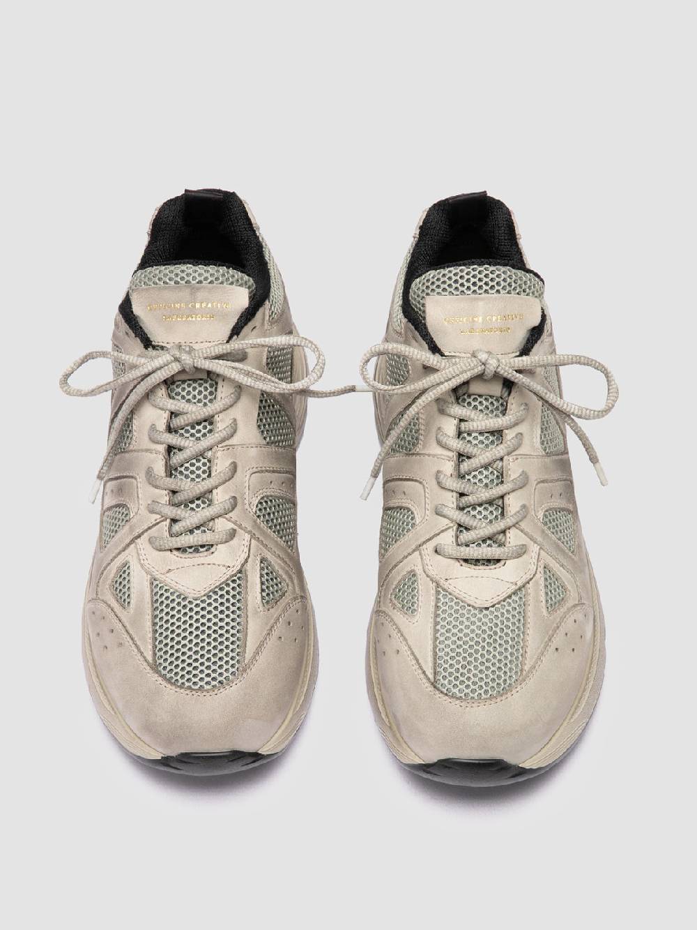 Officine Creative SUPURBIA 001 Sneaker Basse in Camoscio e Pelle Tortora Latest fashion