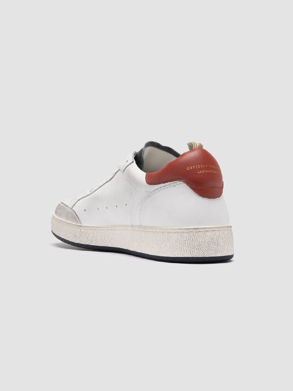 Officine Creative THE ANSWER 001 Sneaker Basse in Camoscio e Pelle Bianca Online Outlet