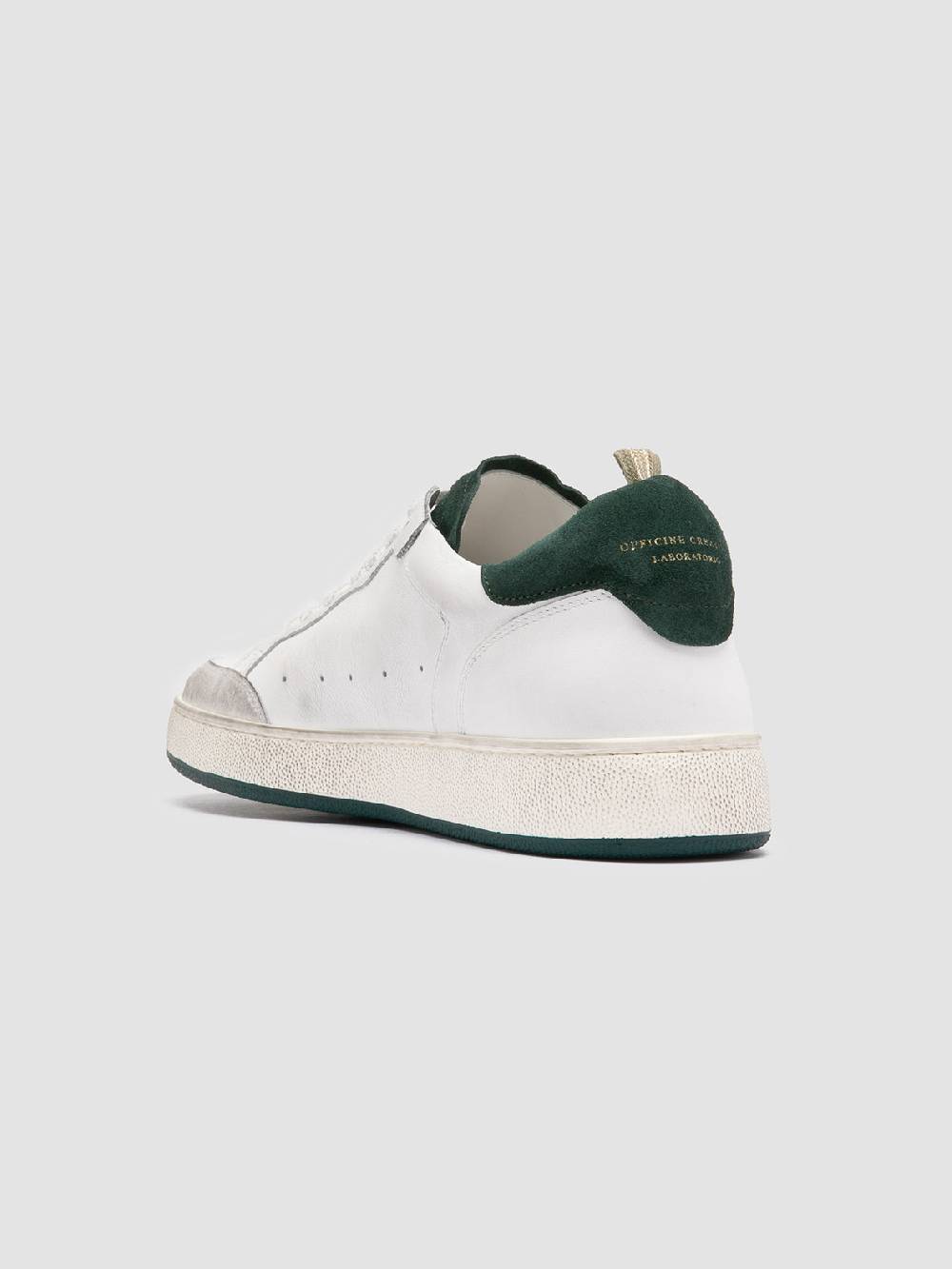 Officine Creative THE ANSWER 001 Sneaker Basse in Camoscio e Pelle Bianca Offerte esclusive