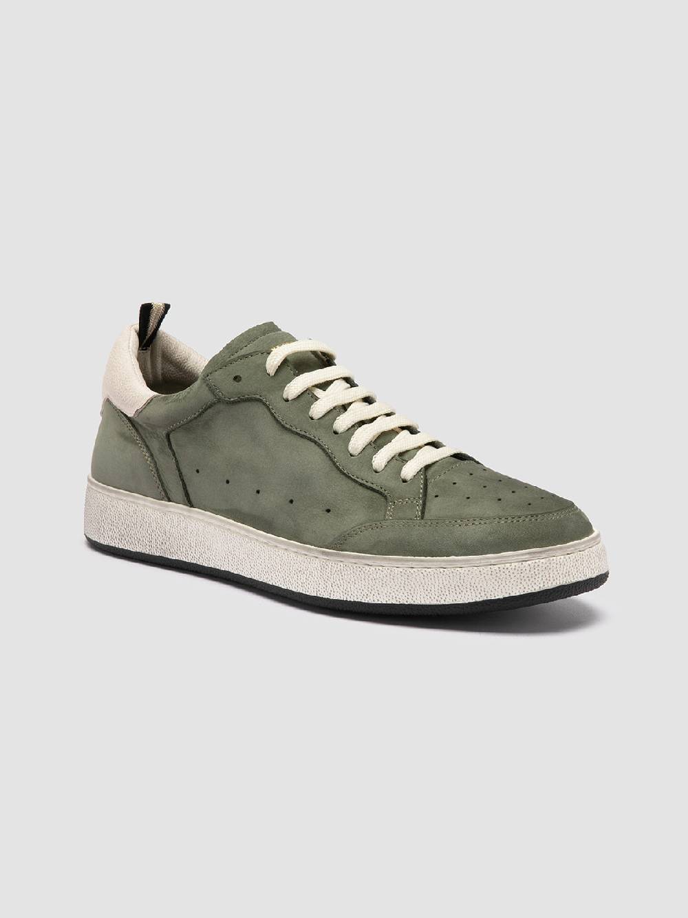 Officine Creative THE ANSWER 002 Sneaker Basse in Camoscio e Pelle Verde Grandi sconti