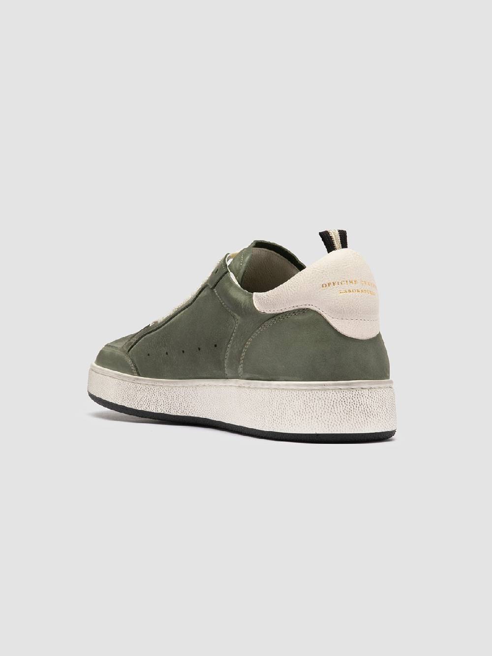 Officine Creative THE ANSWER 002 Sneaker Basse in Camoscio e Pelle Verde Grandi sconti