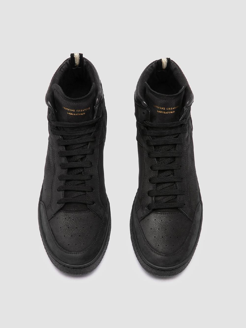 Officine Creative THE ANSWER 004 Sneaker Alte in Camoscio e Pelle Nera Nuovi prodotti