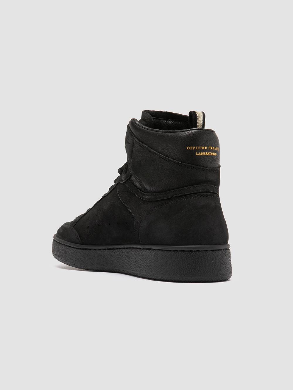 Officine Creative THE ANSWER 004 Sneaker Alte in Camoscio e Pelle Nera Nuovi prodotti