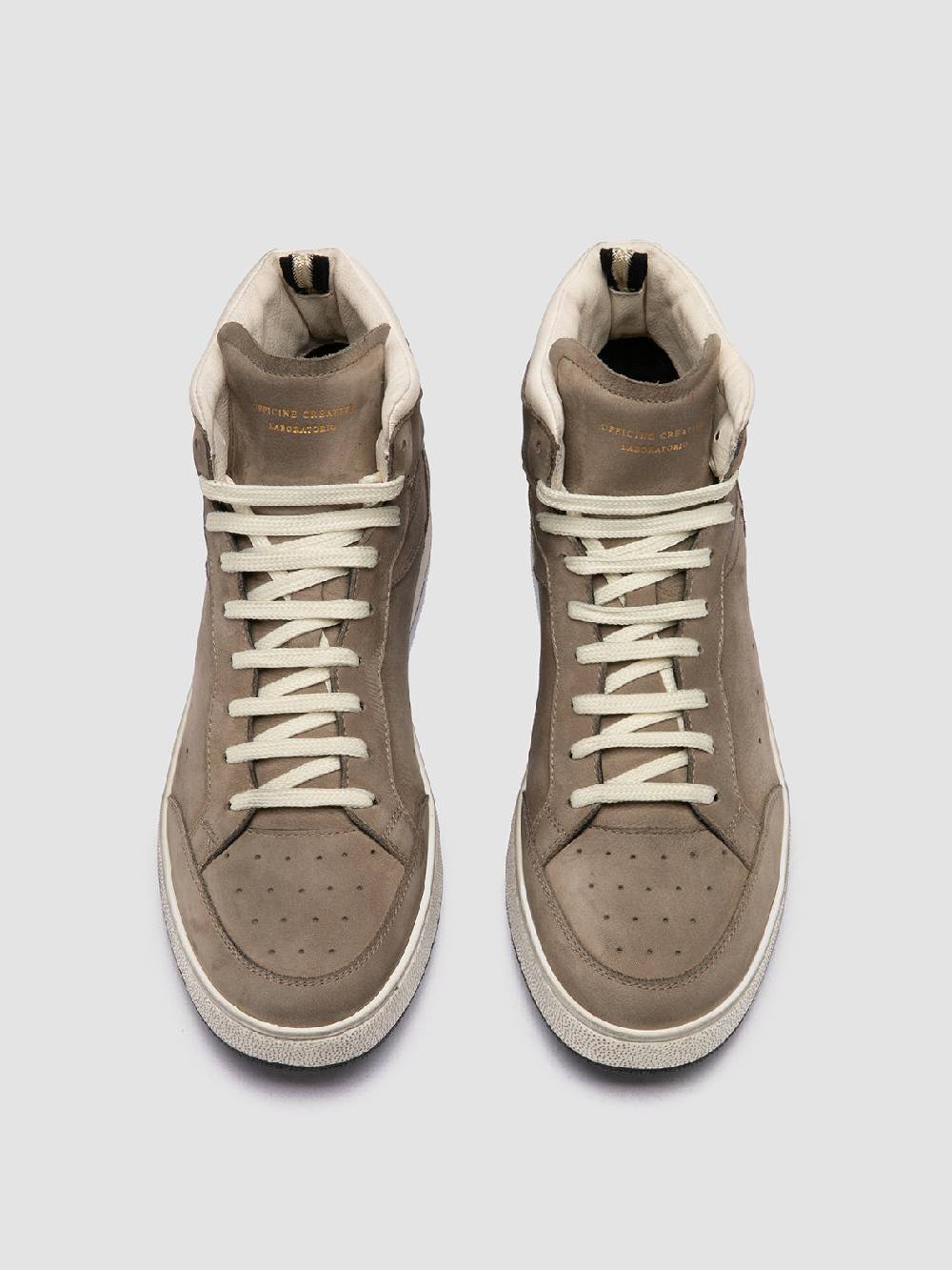 Officine Creative THE ANSWER 004 Sneaker Alte in Camoscio e Pelle Tortora Bestseller