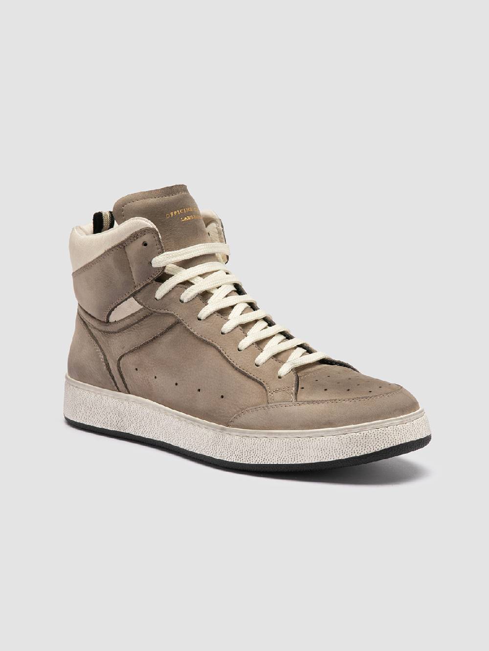 Officine Creative THE ANSWER 004 Sneaker Alte in Camoscio e Pelle Tortora Bestseller