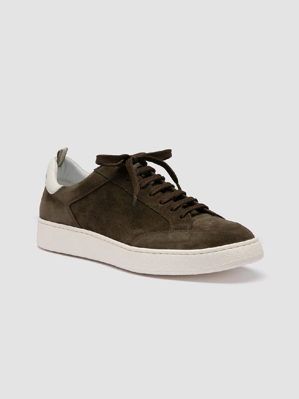 Officine Creative THE DIME 001 Sneaker Basse in Pelle Scamosciata Verde Comprane uno, ottenene uno gratis