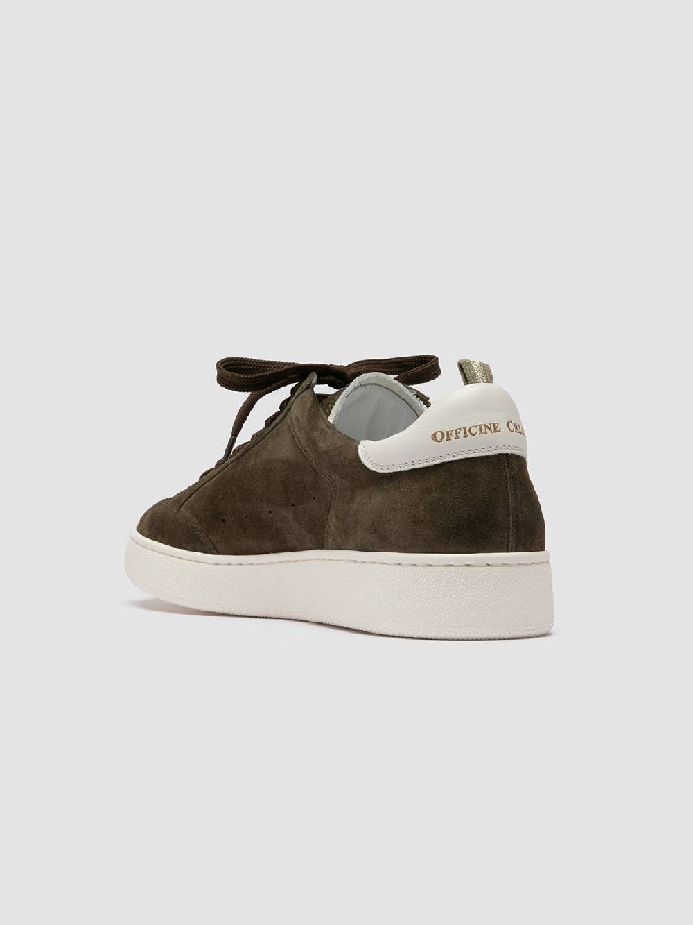 Officine Creative THE DIME 001 Sneaker Basse in Pelle Scamosciata Verde Comprane uno, ottenene uno gratis