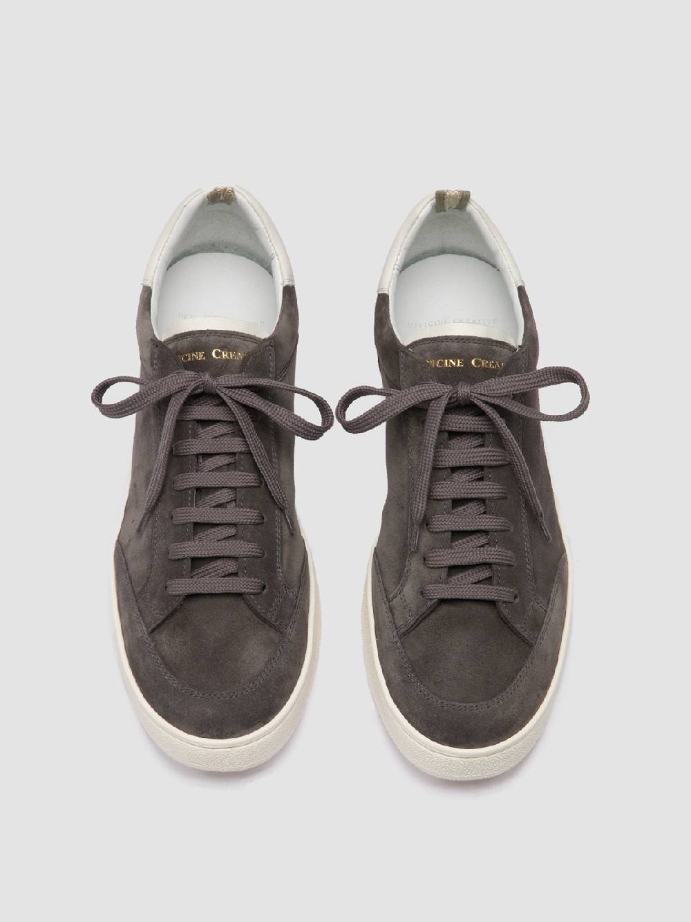 Officine Creative THE DIME 001 Sneaker Basse in Pelle Scamosciata Grigia Offerte giornaliere