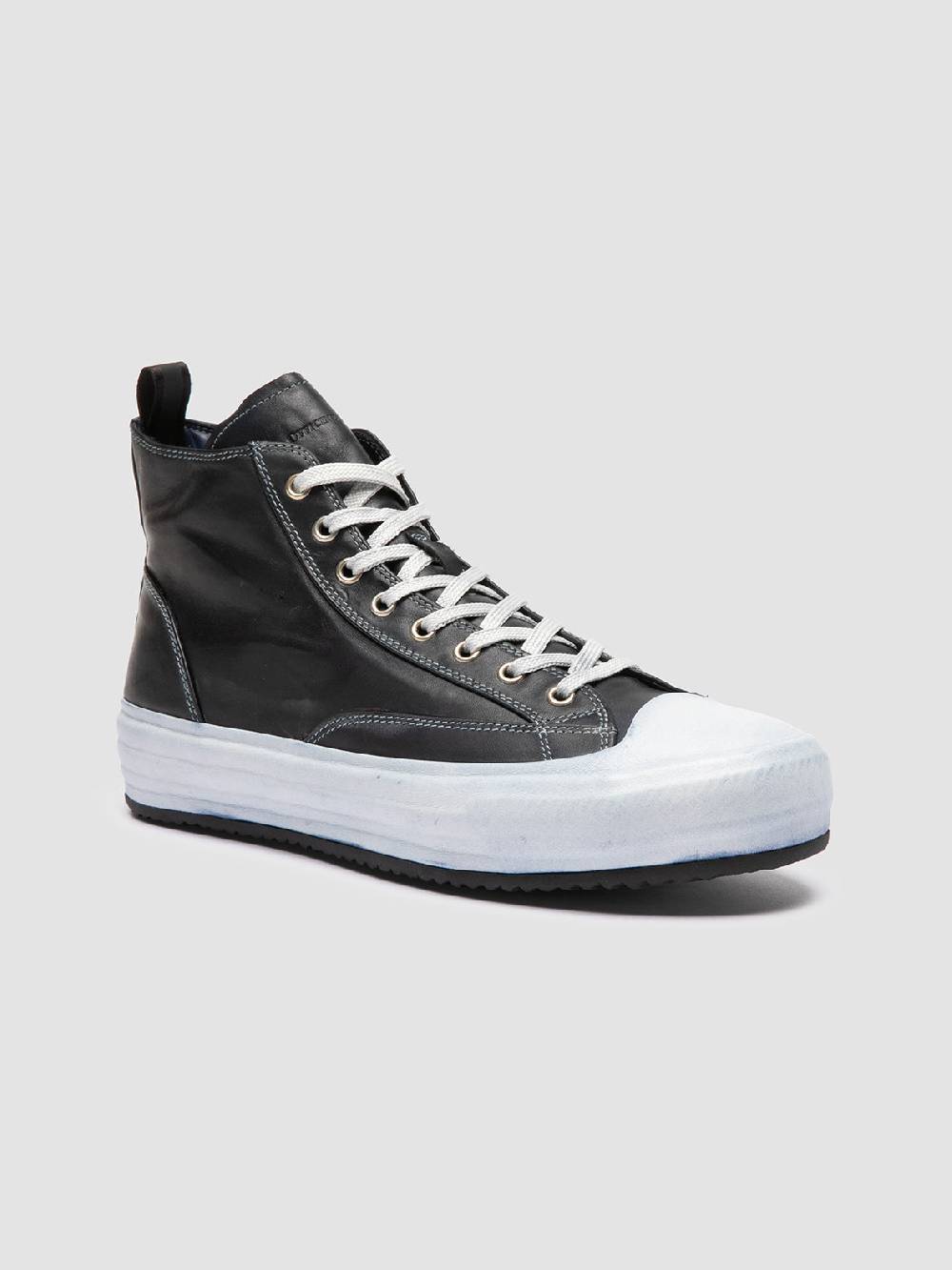 Officine Creative MES DD 002 Sneaker Alte in Pelle Blu Sconti VIP