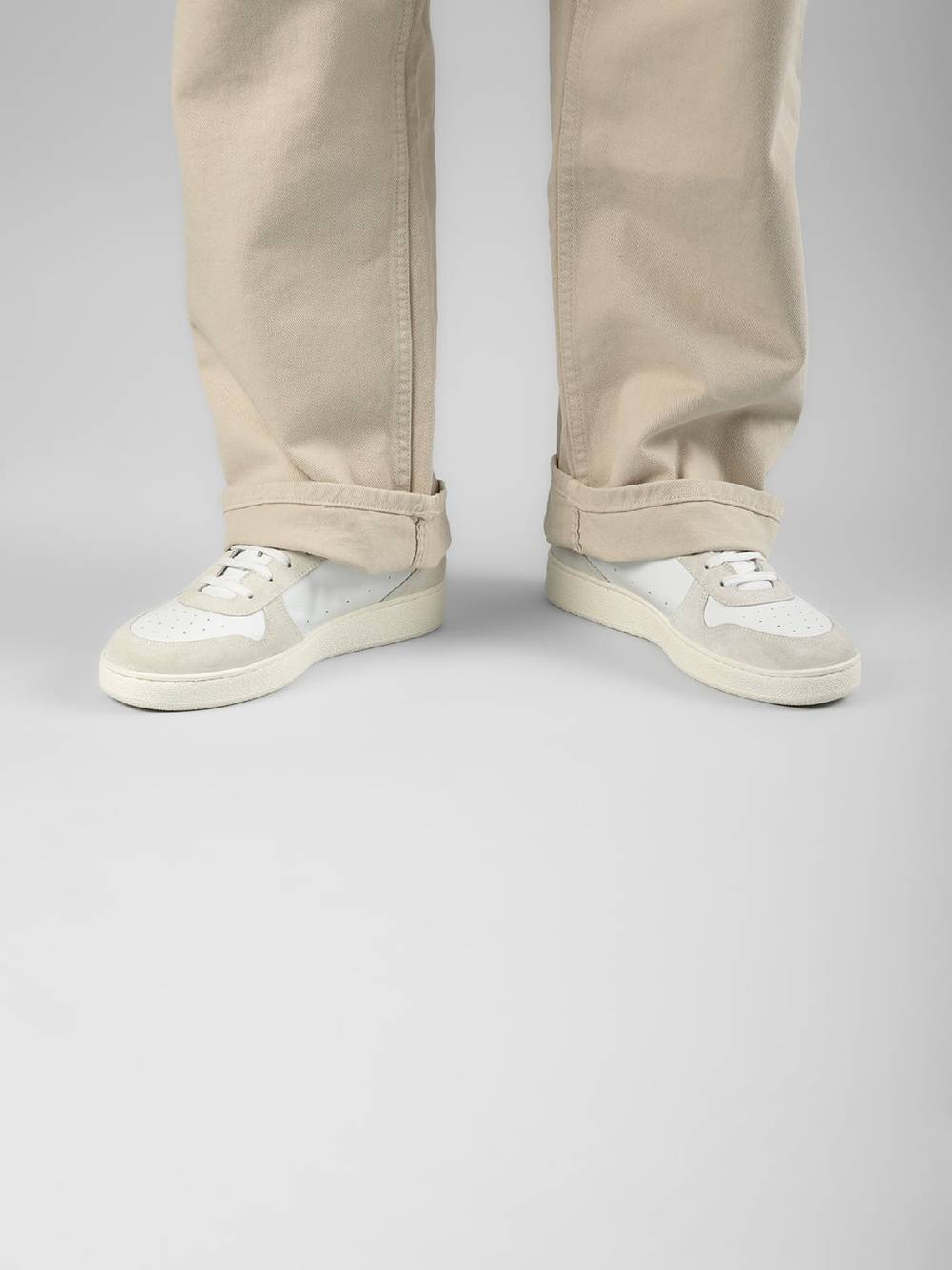 Officine Creative MOWER 008 Sneakers in Pelle Liscia e Scamosciata Bianca Latest stili