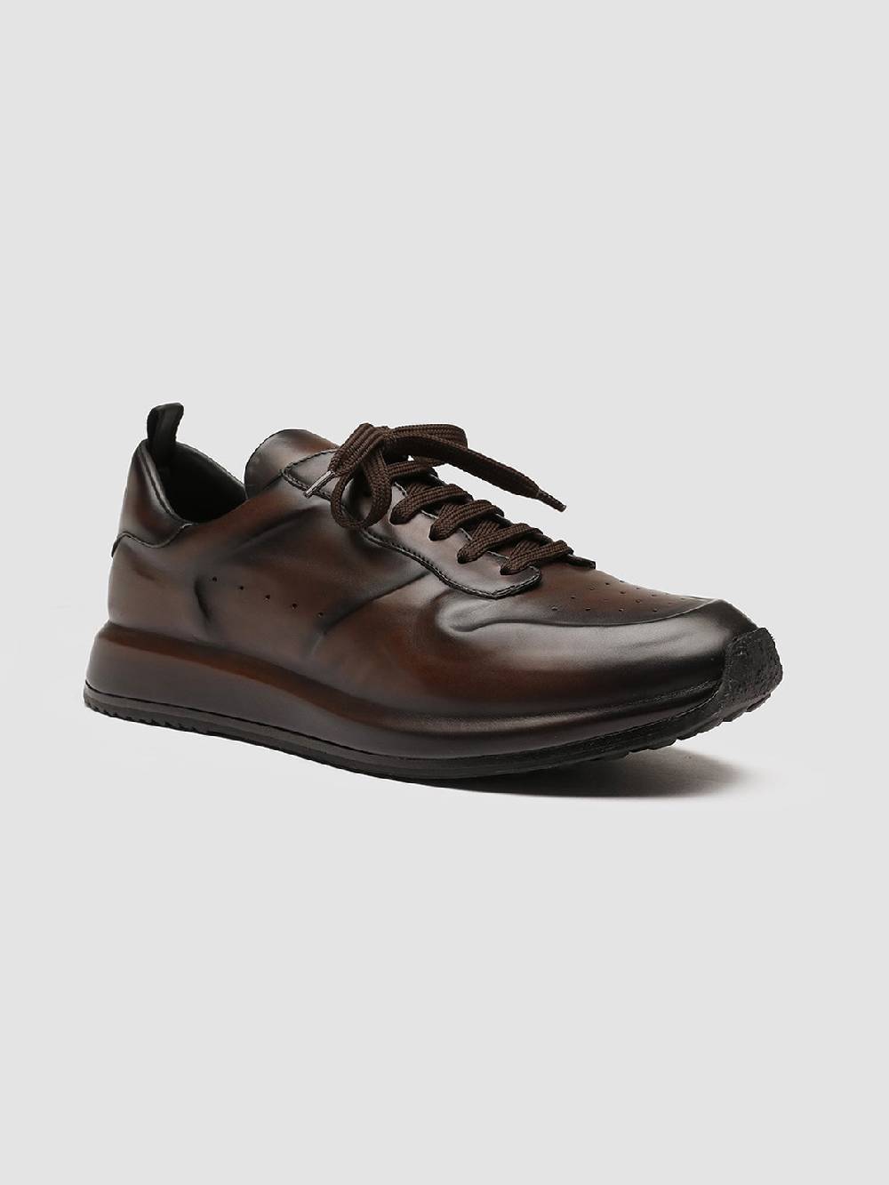 Officine Creative RACE LUX 003 Sneakers in Pelle aerografata Marrone Ultimi due giorni