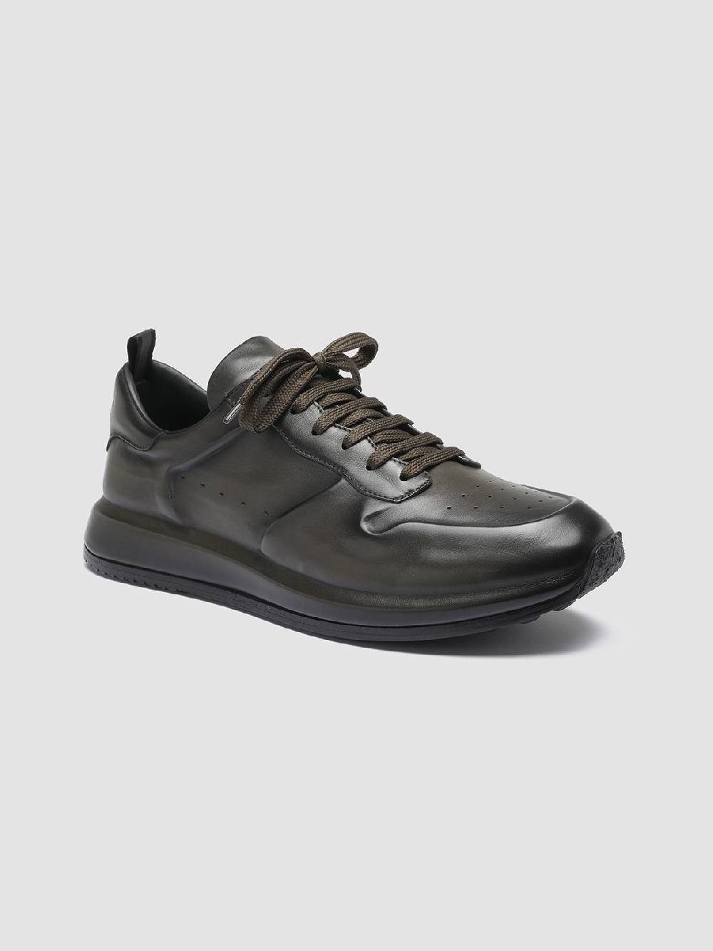 Officine Creative RACE LUX 003 Sneakers in Pelle aerografata Verde Ultimo giorno