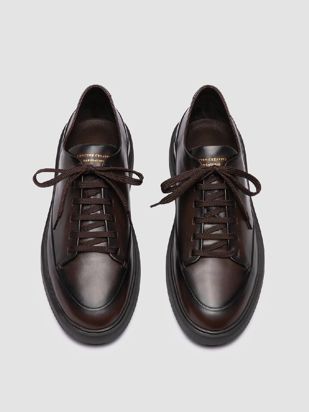 Officine Creative RELEASE 001 Sneaker Basse in Pelle Marrone Fino al 60% di sconto