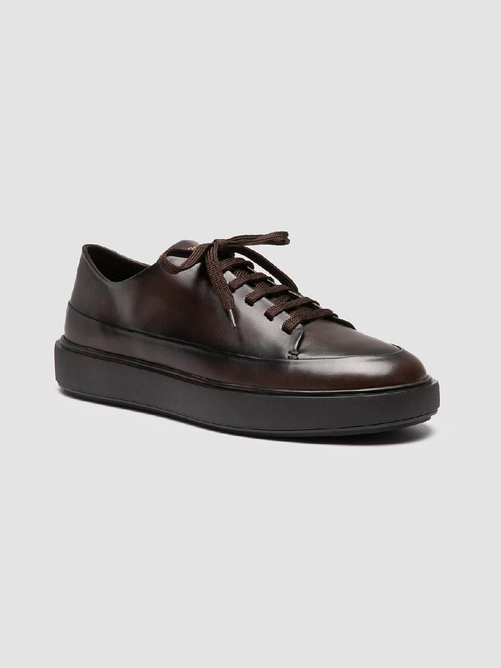 Officine Creative RELEASE 001 Sneaker Basse in Pelle Marrone Fino al 60% di sconto