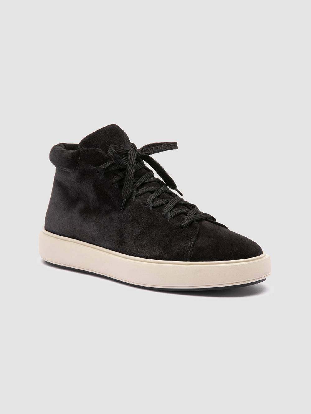 Officine Creative REMASTER 002 Sneaker Alte in Pelle Scamosciata Nera Fino al 55% di sconto