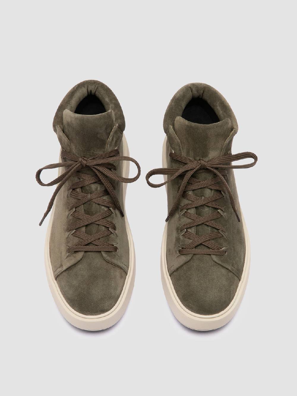 Officine Creative REMASTER 002 Sneaker Alte in Pelle Scamosciata Verde Discount Store per i nuovi prodotti