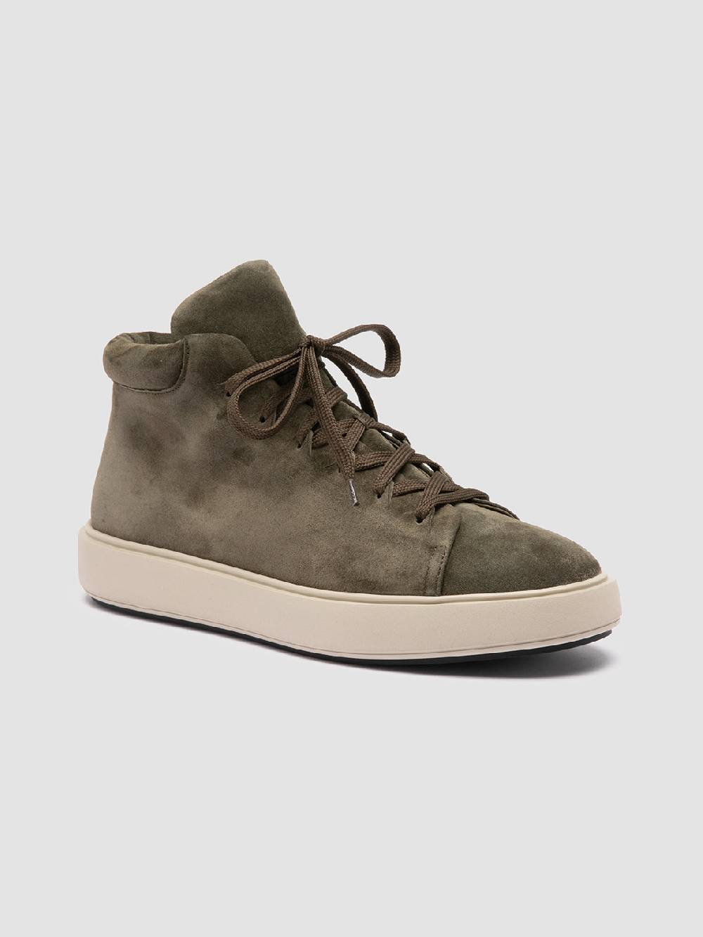 Officine Creative REMASTER 002 Sneaker Alte in Pelle Scamosciata Verde Discount Store per i nuovi prodotti