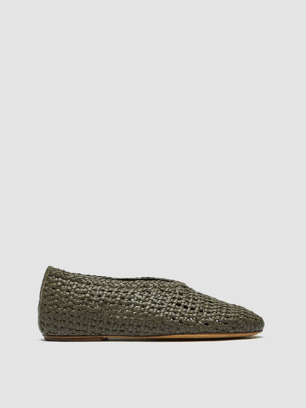 Officine Creative BESSIE 011 Mocassini in Pelle Verde Super sconto