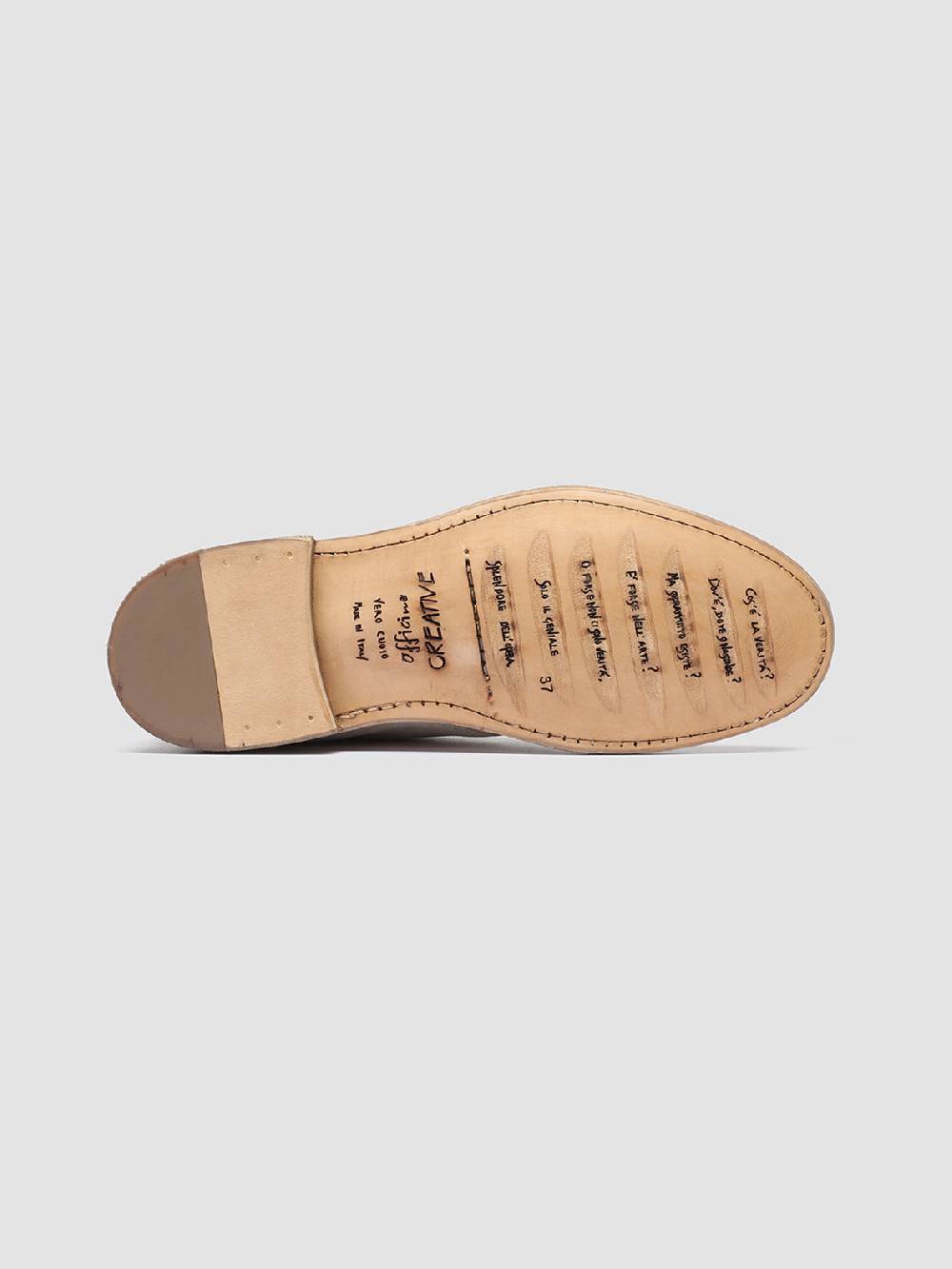 Officine Creative LINZI 008 Polacchine in Pelle Scamosciata Avorio Esporta salva