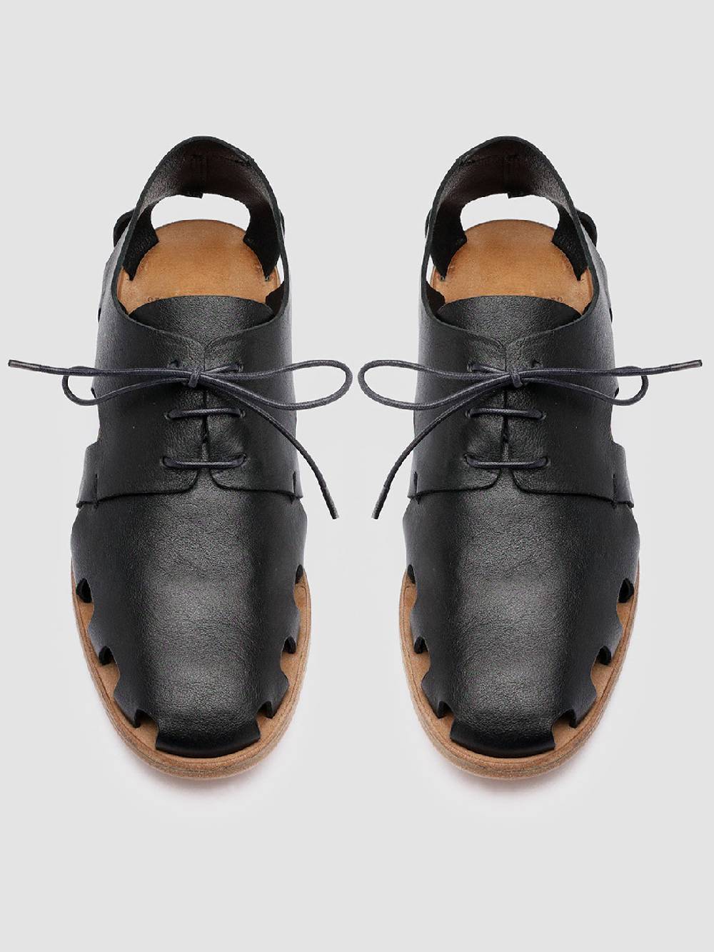 Officine Creative GRAPHITE 008 Derby in Pelle Nera Vendita