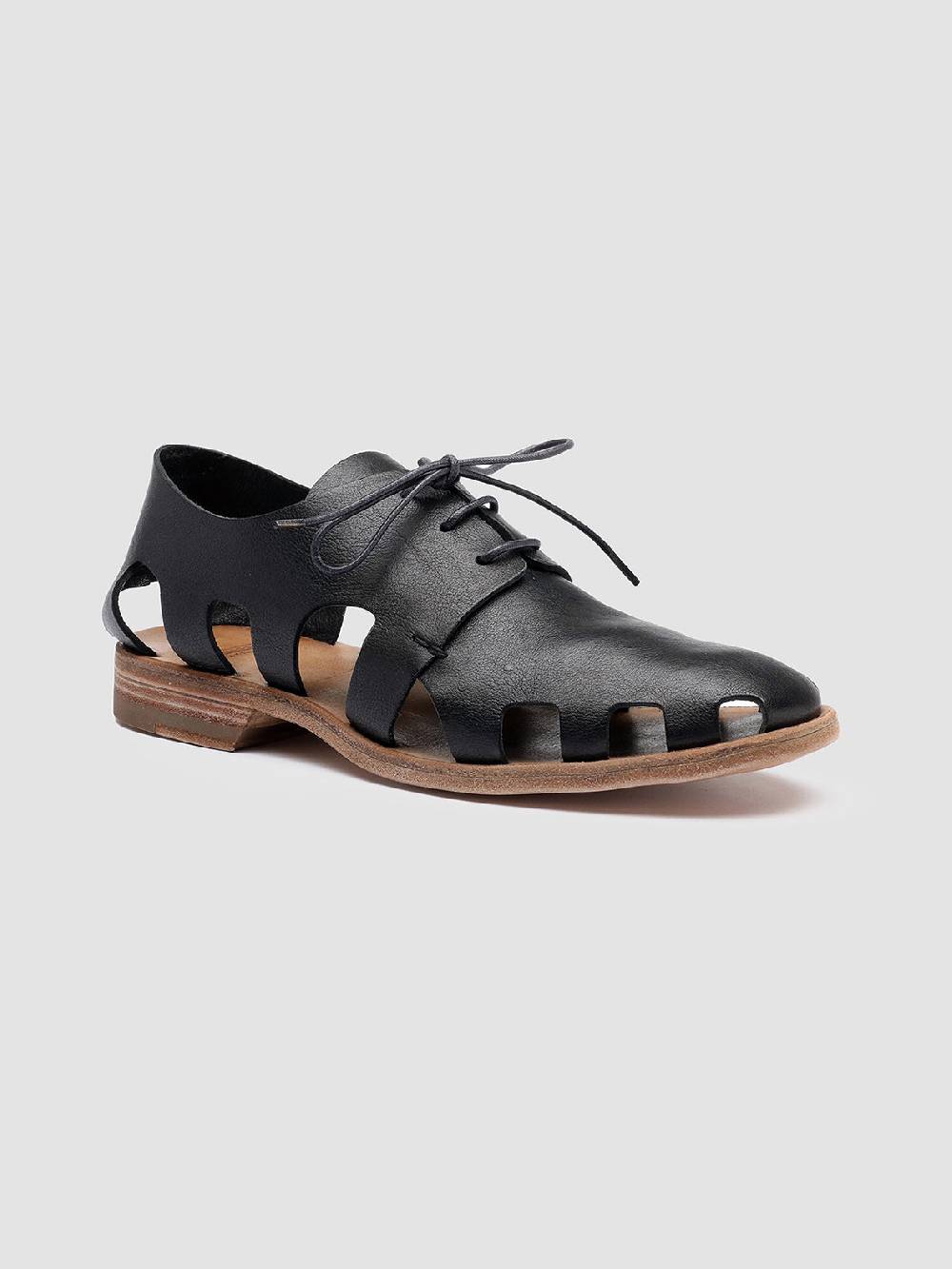 Officine Creative GRAPHITE 008 Derby in Pelle Nera Vendita