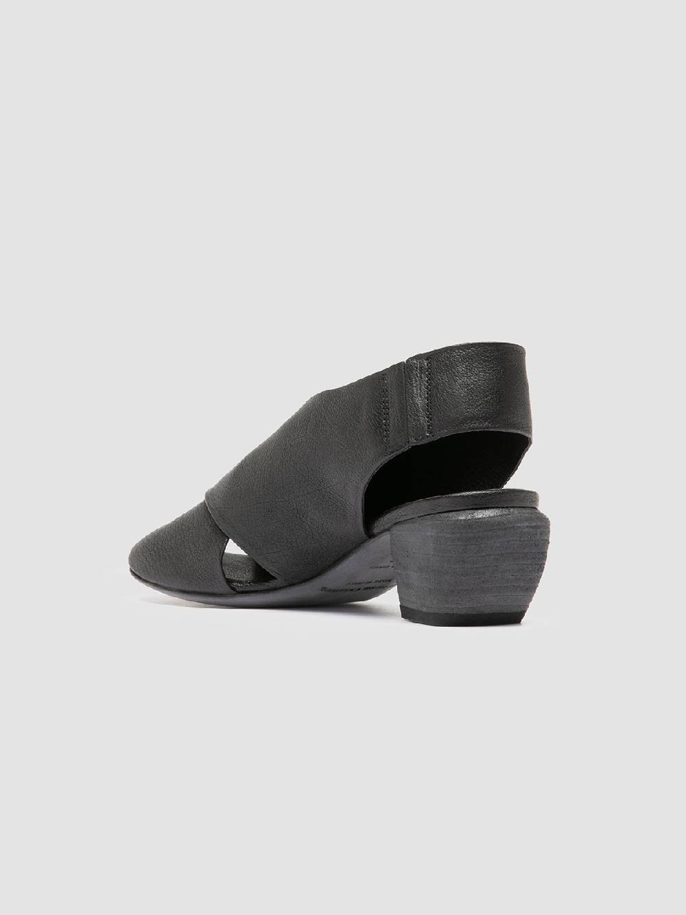 Officine Creative HELYETTE 024 Black Leather Slide Sandals Promozione