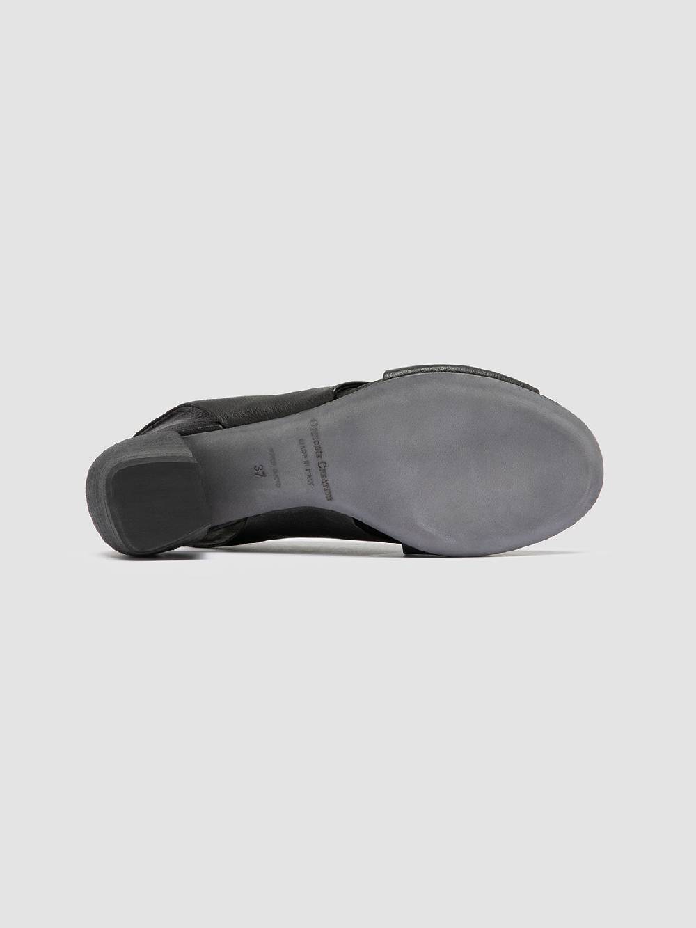 Officine Creative HELYETTE 024 Black Leather Slide Sandals Promozione