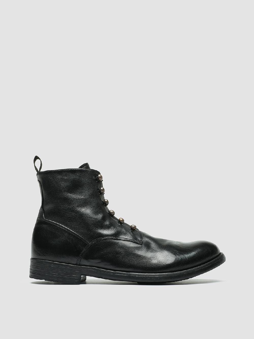 Officine Creative HIVE 051 Stivali Zip in Pelle Nera