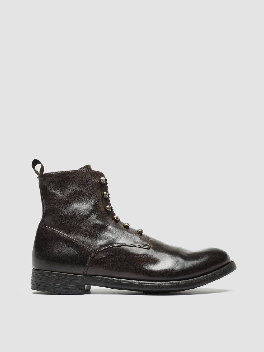 Officine Creative HIVE 051 Stivali Zip in Pelle Marrone