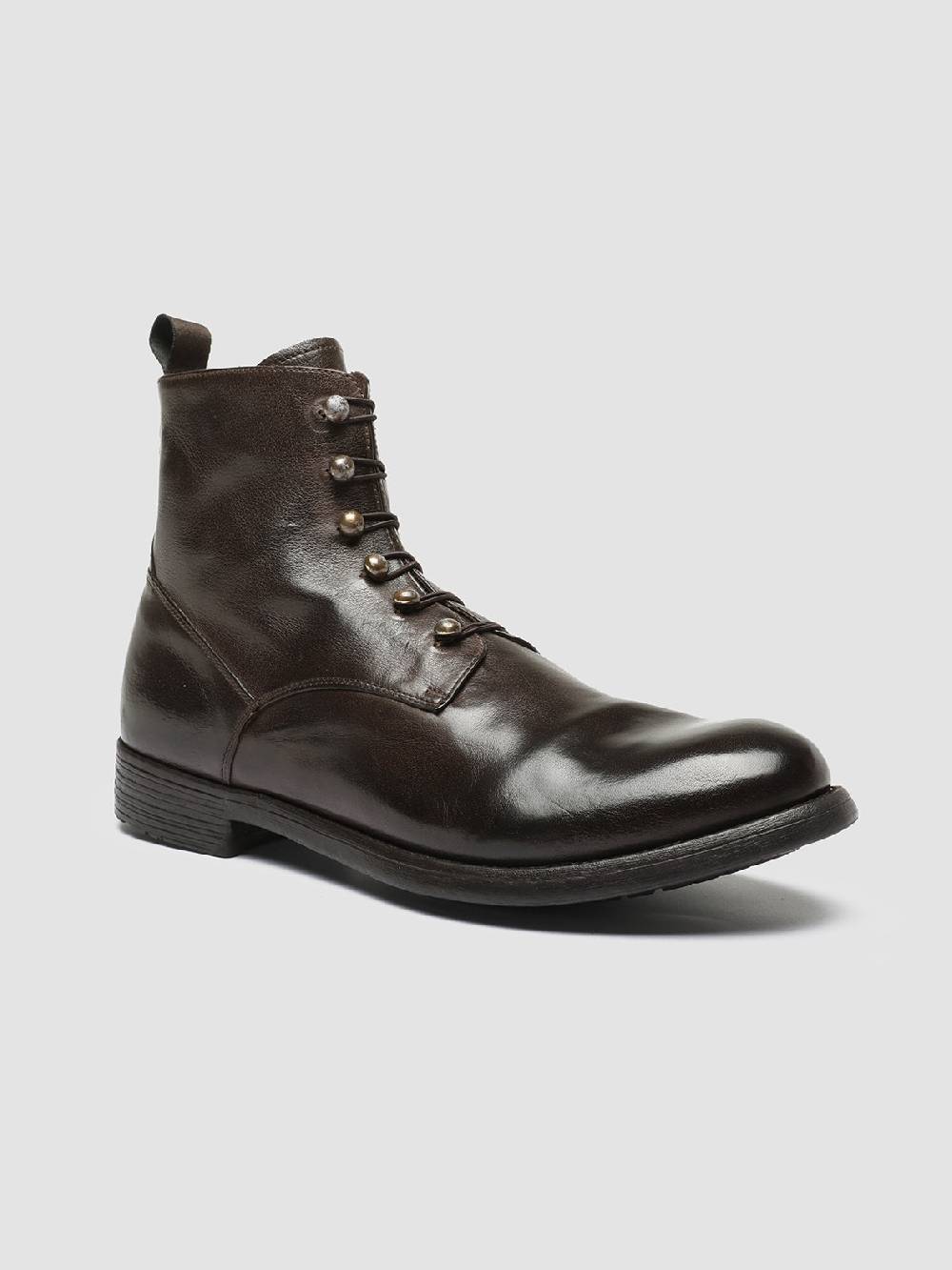 Officine Creative HIVE 051 Stivali Zip in Pelle Marrone Prezzo Ridotto