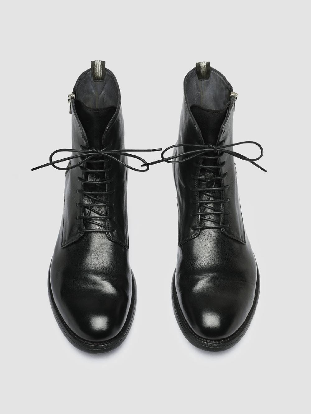 Officine Creative HIVE 053 Stivali Stringati in Pelle Nera Sottocosto