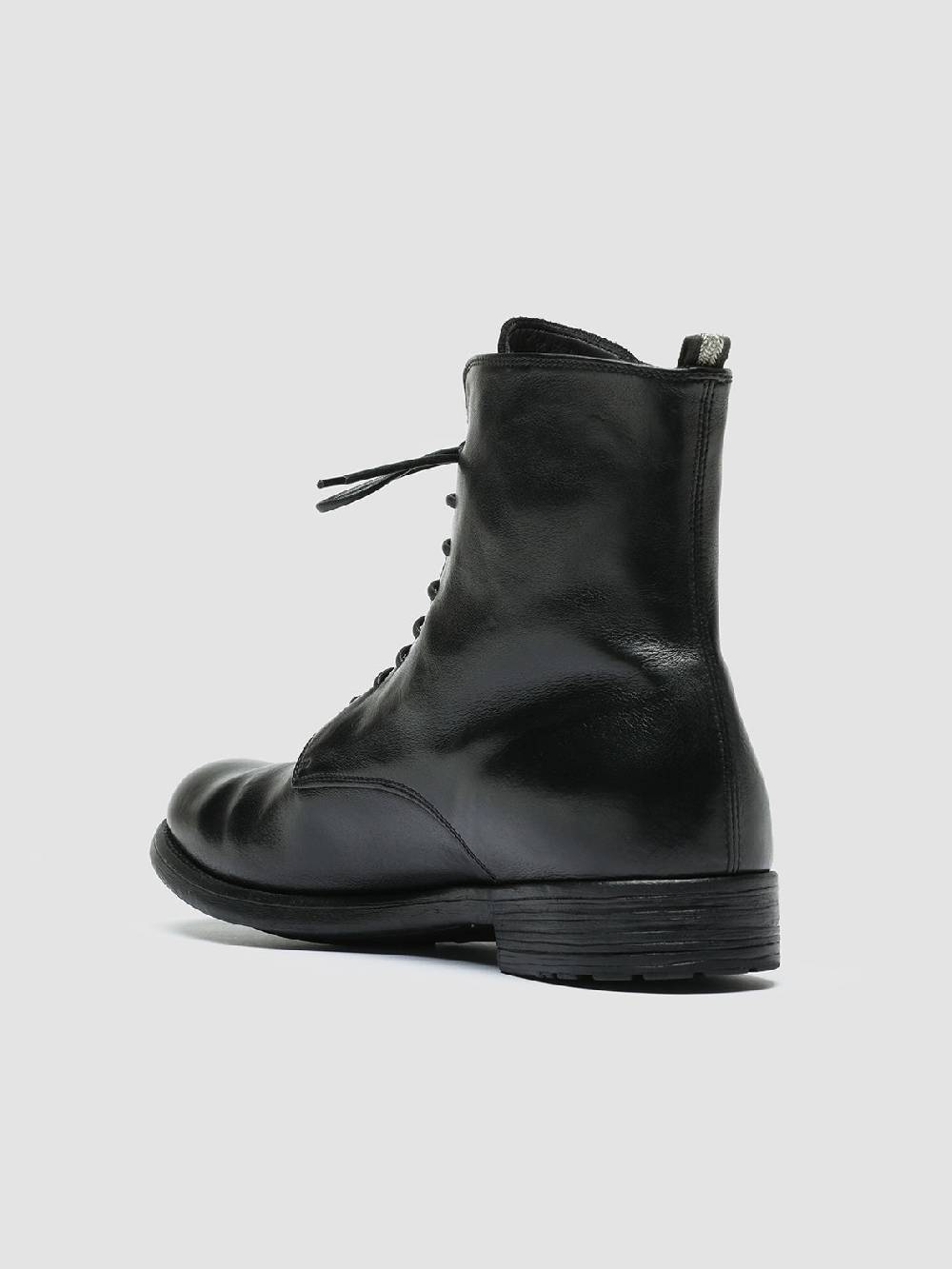 Officine Creative HIVE 053 Stivali Stringati in Pelle Nera Sottocosto