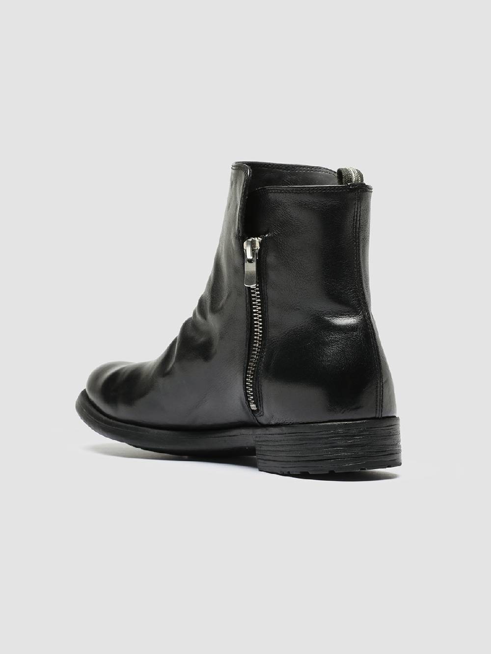 Officine Creative HIVE 054 Stivali Zip in Pelle Nera Convenienza