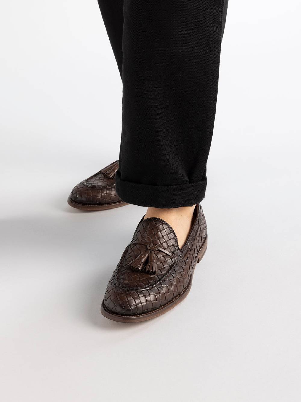 Officine Creative OPERA 004 Mocassini con Nappine in Pelle Marrone Saldi