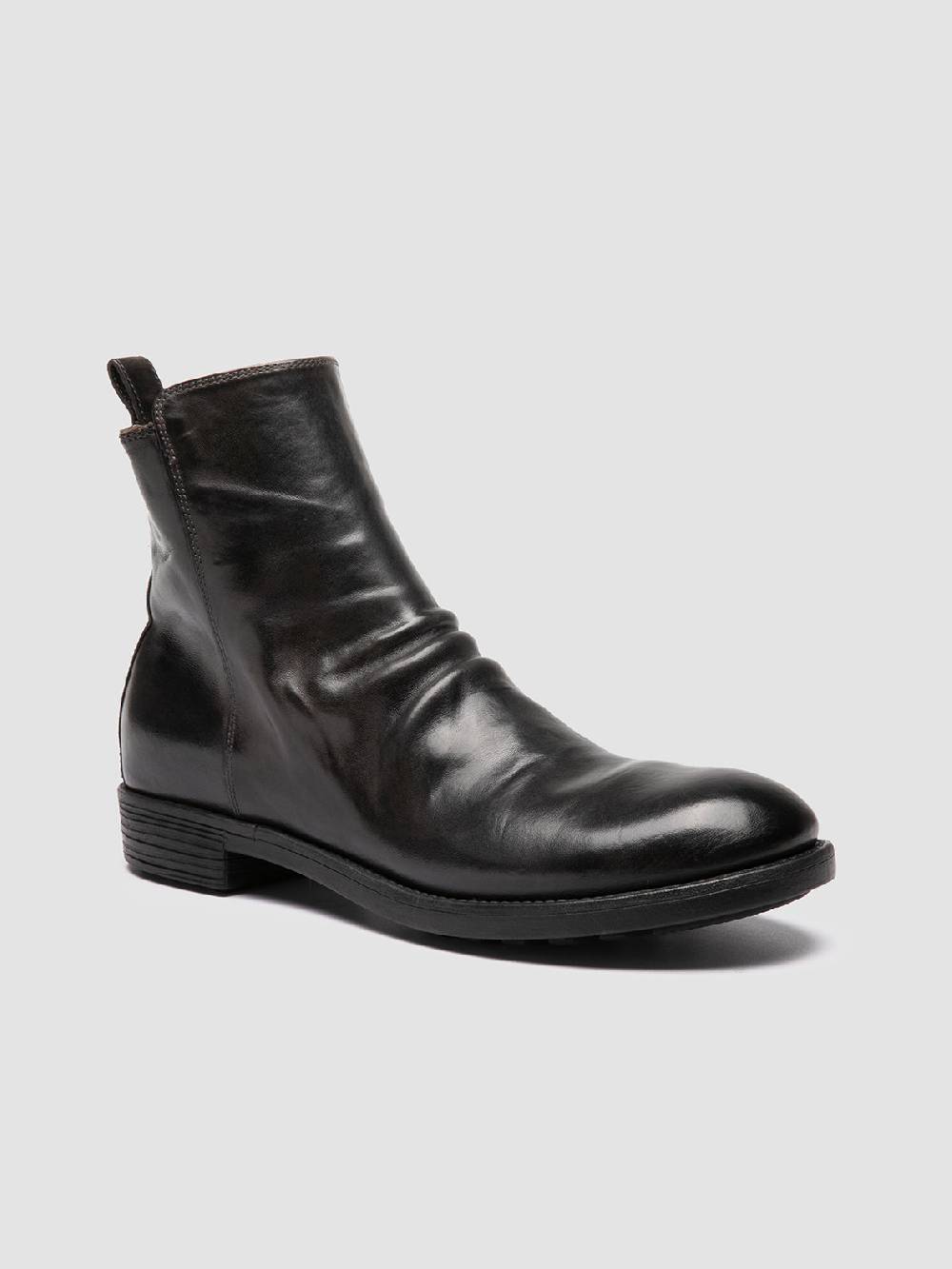 Officine Creative SARGEANT 005 Stivali con Zip in Pelle Grigia Vendita Calda