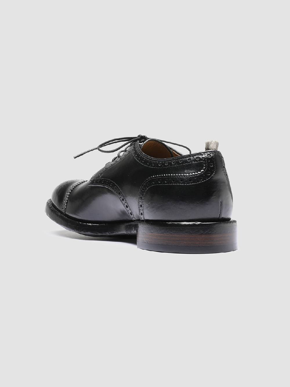 Officine Creative TEMPLE 003 Derby in Pelle Nera Saldi Di Fabbrica